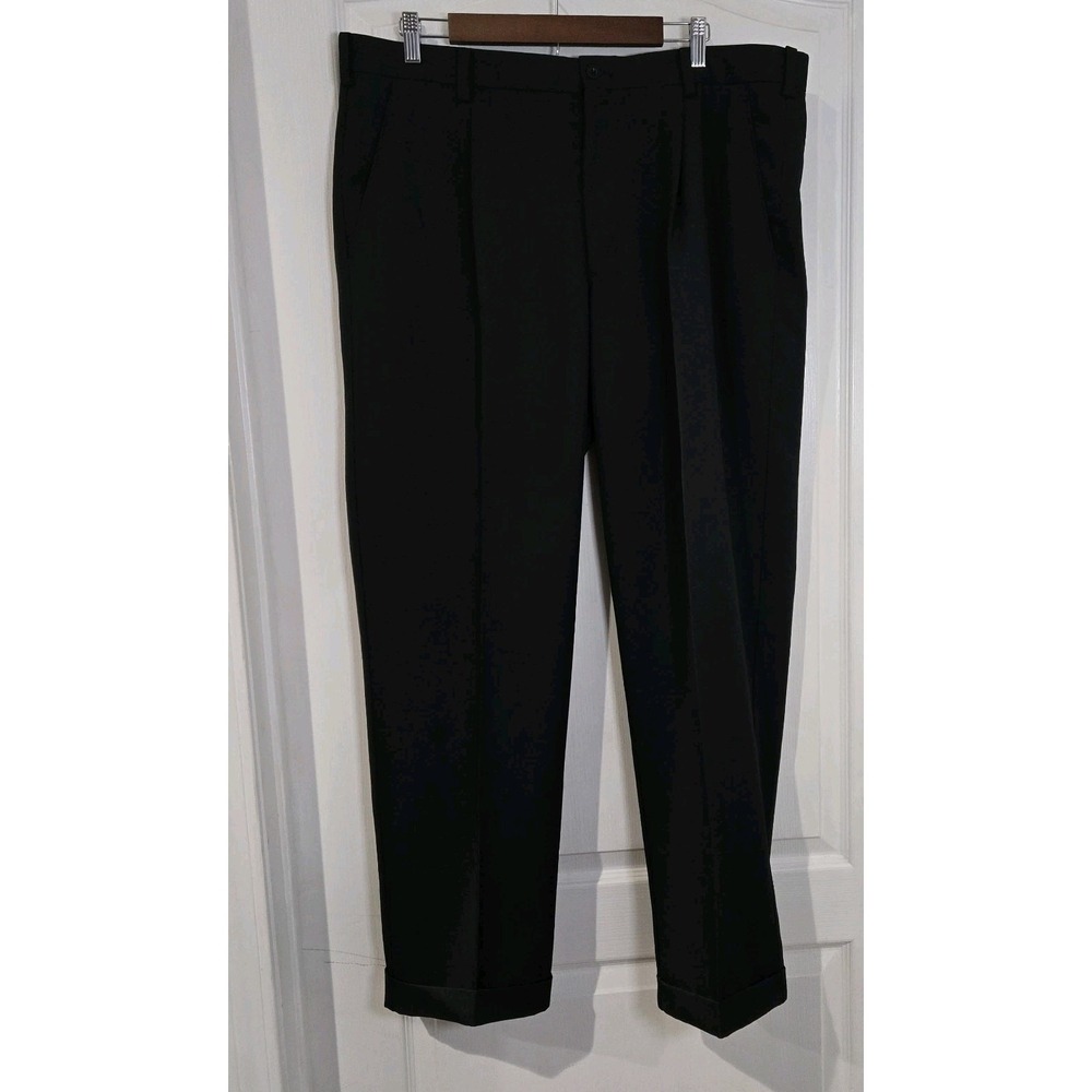 Nike Golf Dri Fit 38x32 Black Men Pants. Pleats,cuffs Golf Athleisure Grip Waist